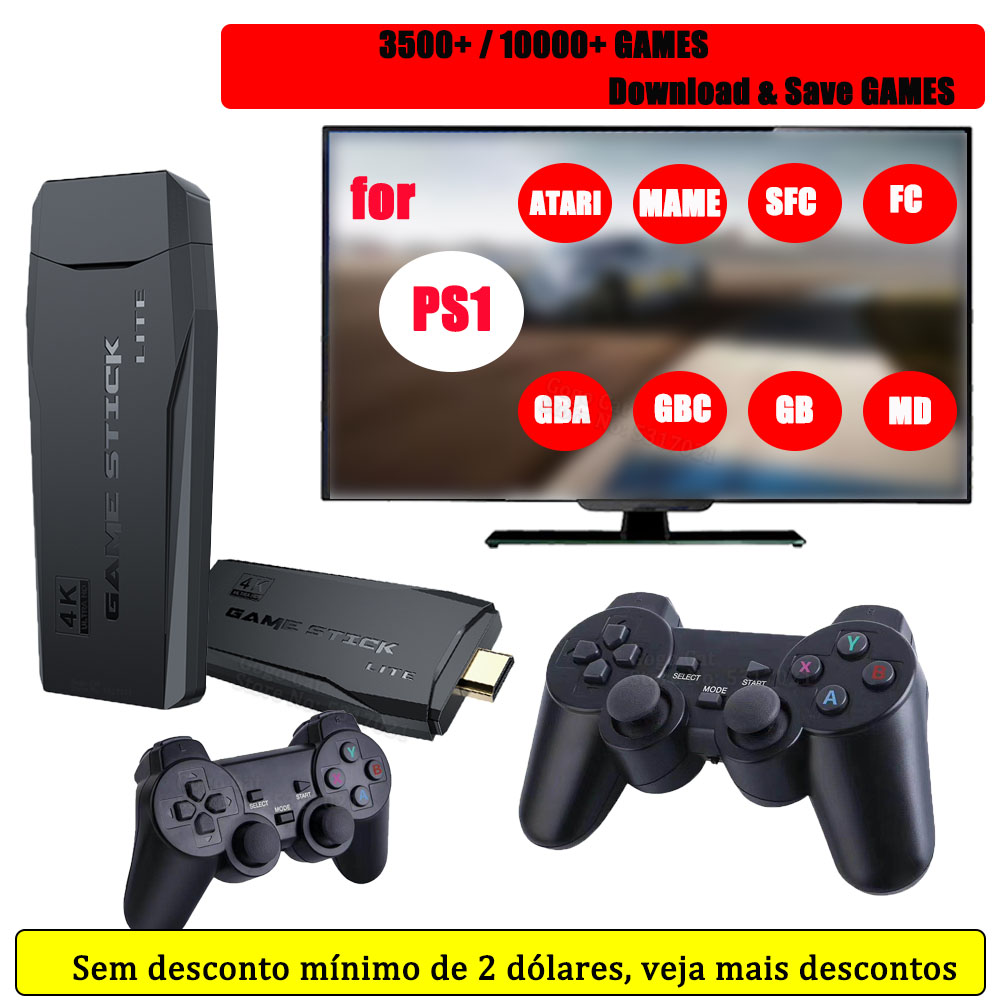 TV Game Console HD 4K Connection Double Wireless Gamepad CJdropshipping