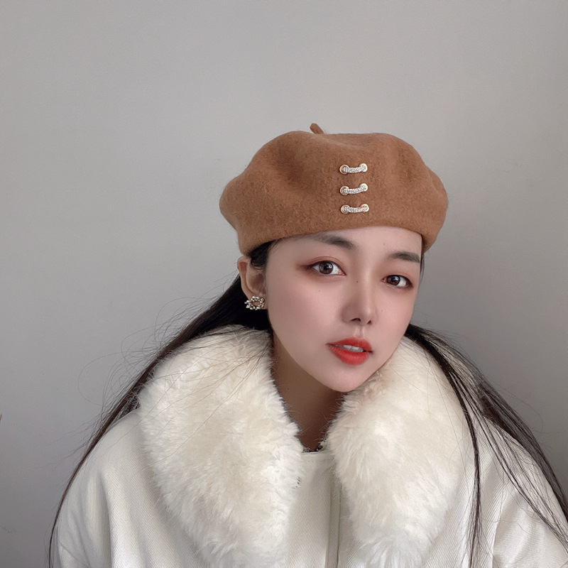 Beanie Vegan Beret Hat Red Beret French Beret Hat Classic Cotton - Main Image