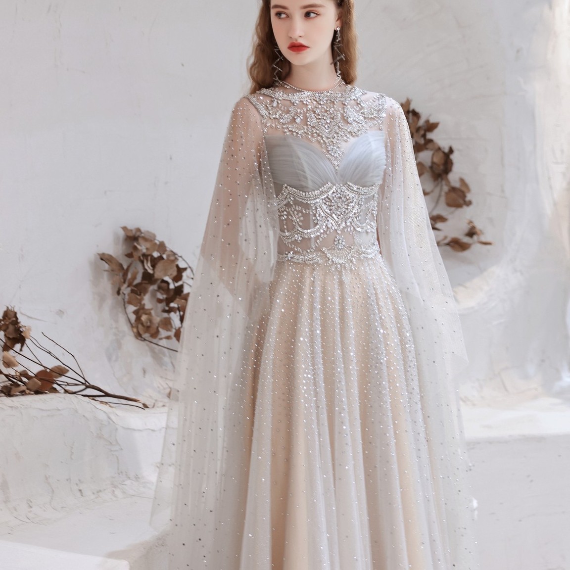 grand shawl dress