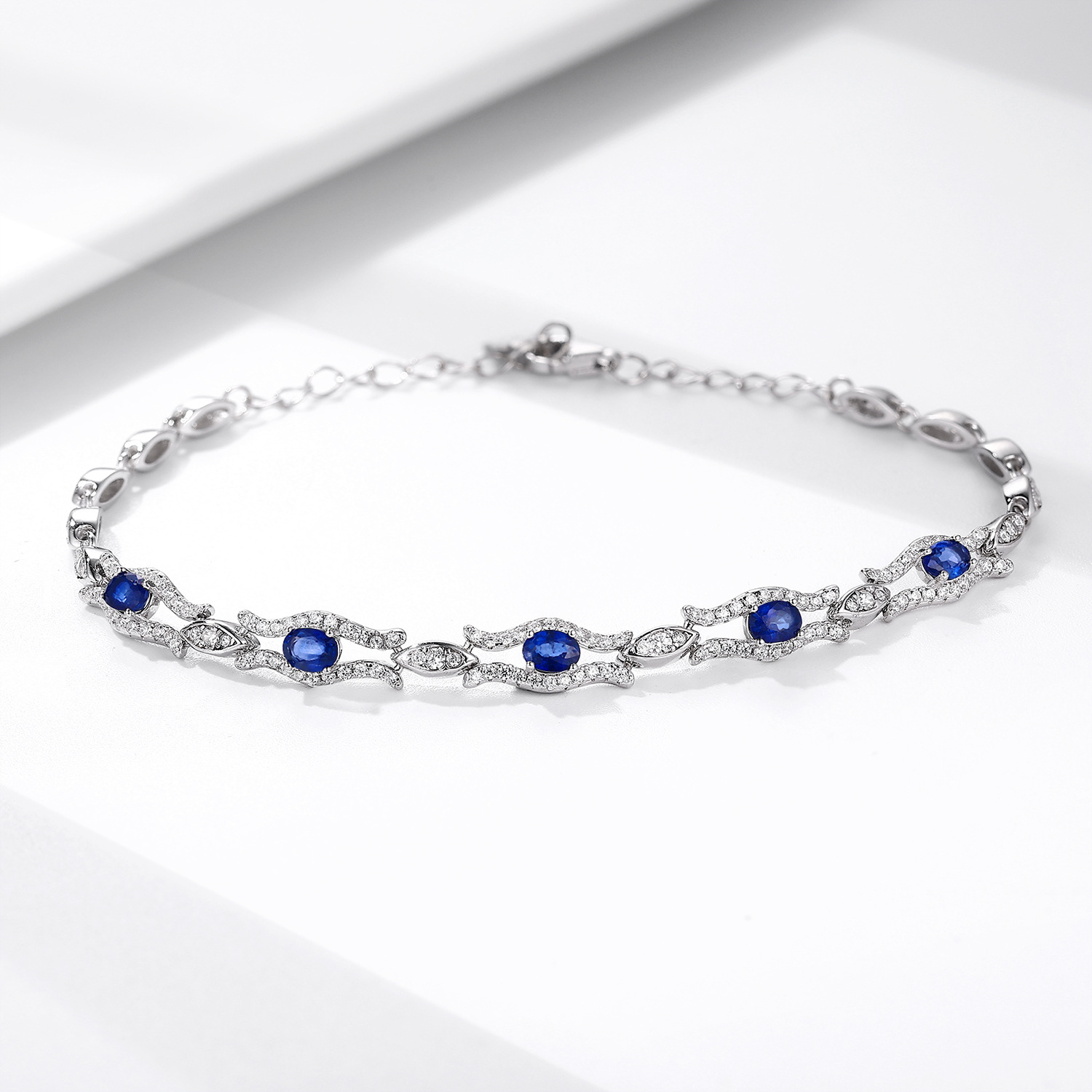 thin blue sapphire bracelet