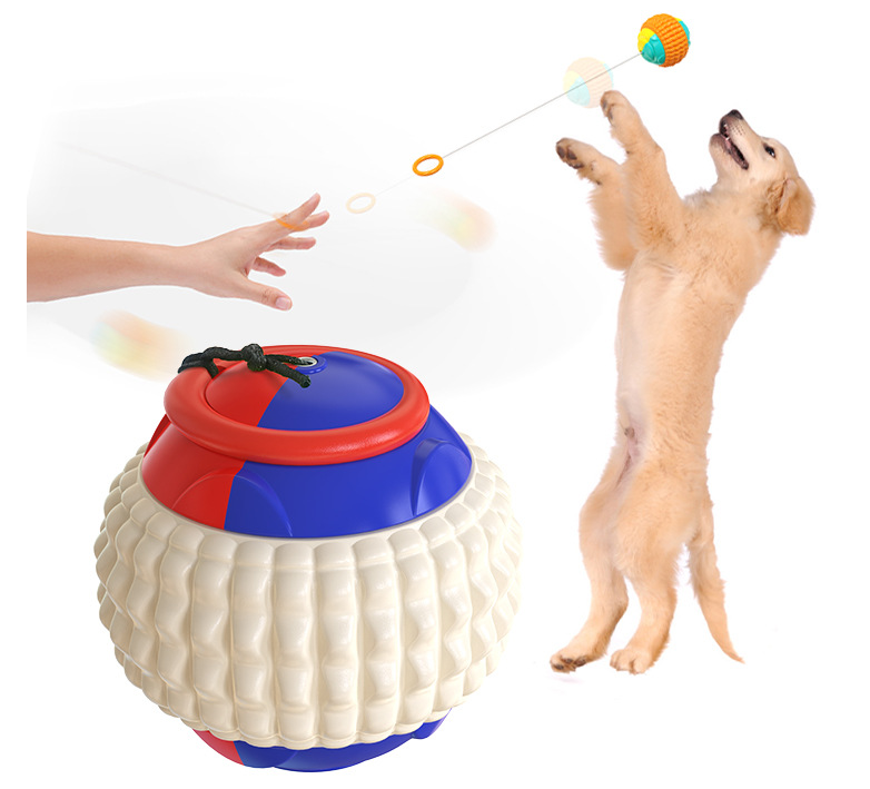 DogMEGA Dog Training Toys | Throwing Ball Have Draw Rope