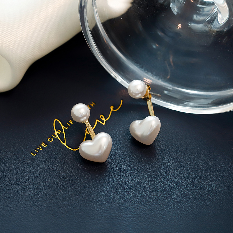 heart pearl earrings
