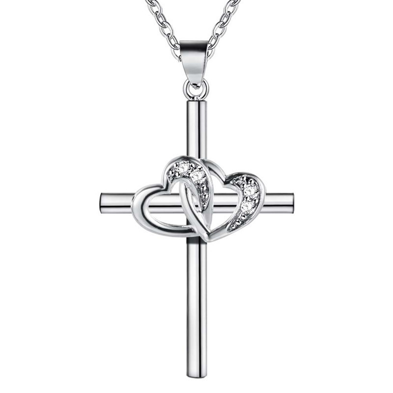 74d9bea2 5dc8 46d2 9397 6878fbc72ce4 - Fashion Heart-shaped Stone Cross Necklace