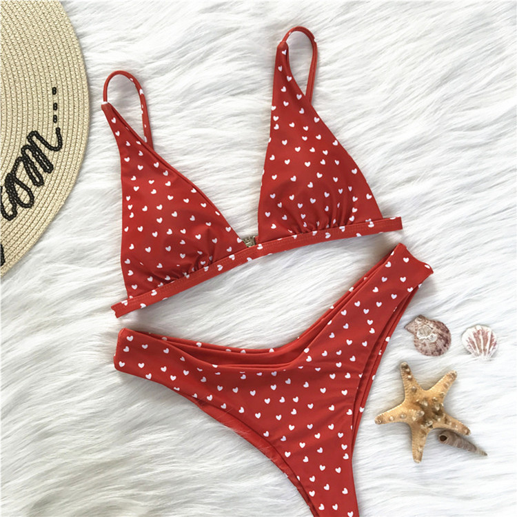 Bikini Retro Love Print Swimsuit - CJdropshipping