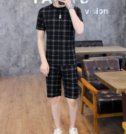 Casual Suit Short-sleeved T-shirt Male Boy Tide Brand Two-piece Shorts Shorts