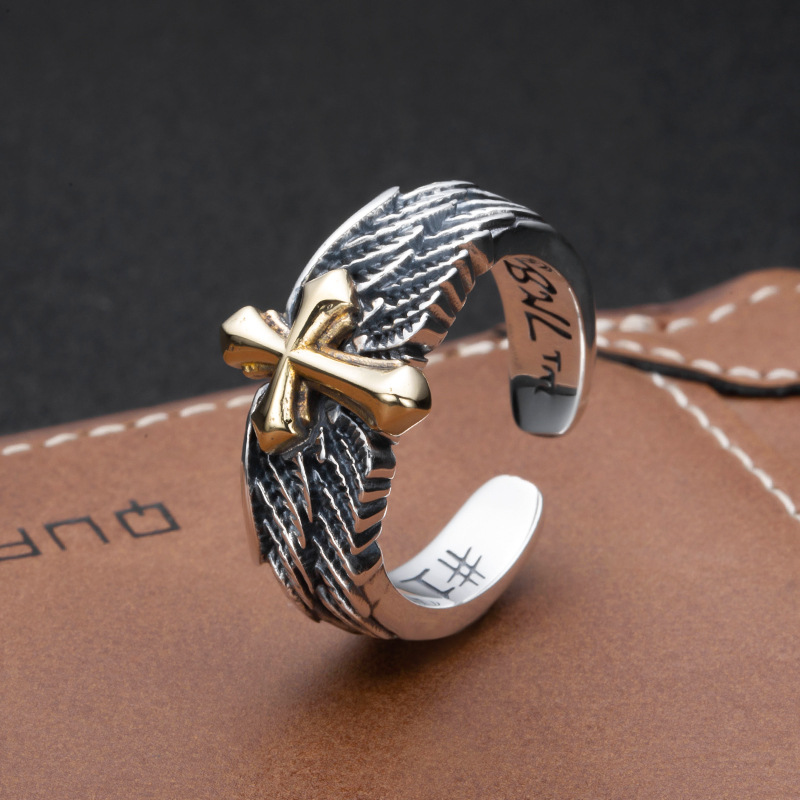 Adjustable Opening of Men's Silver Ring