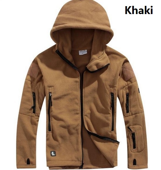 Khaki military fleece jacket 