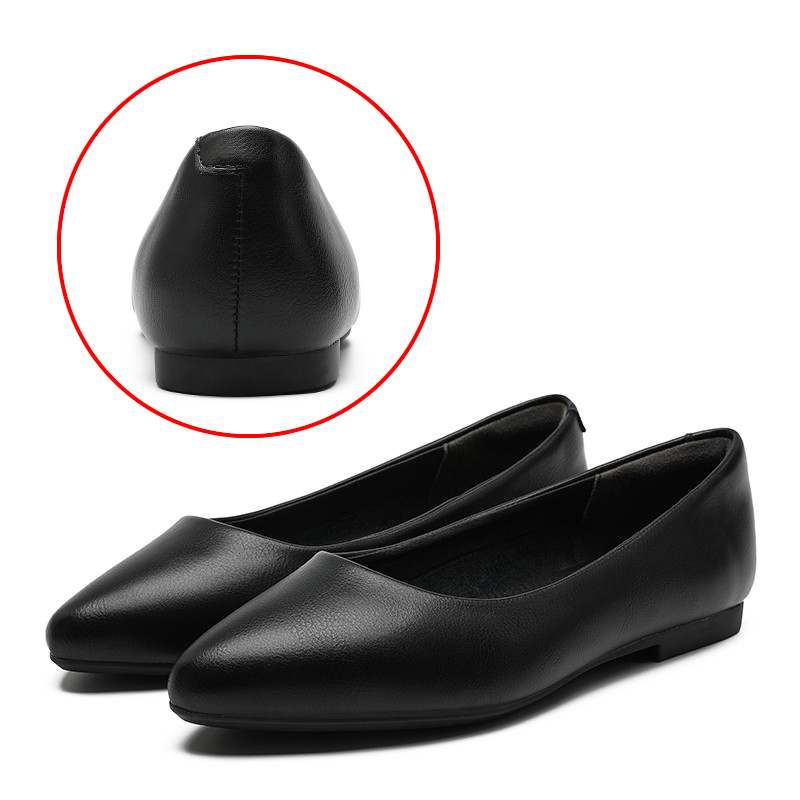 Leather Work Shoes Women Black