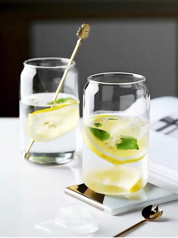 Atlanta clear glass tumblers with straw