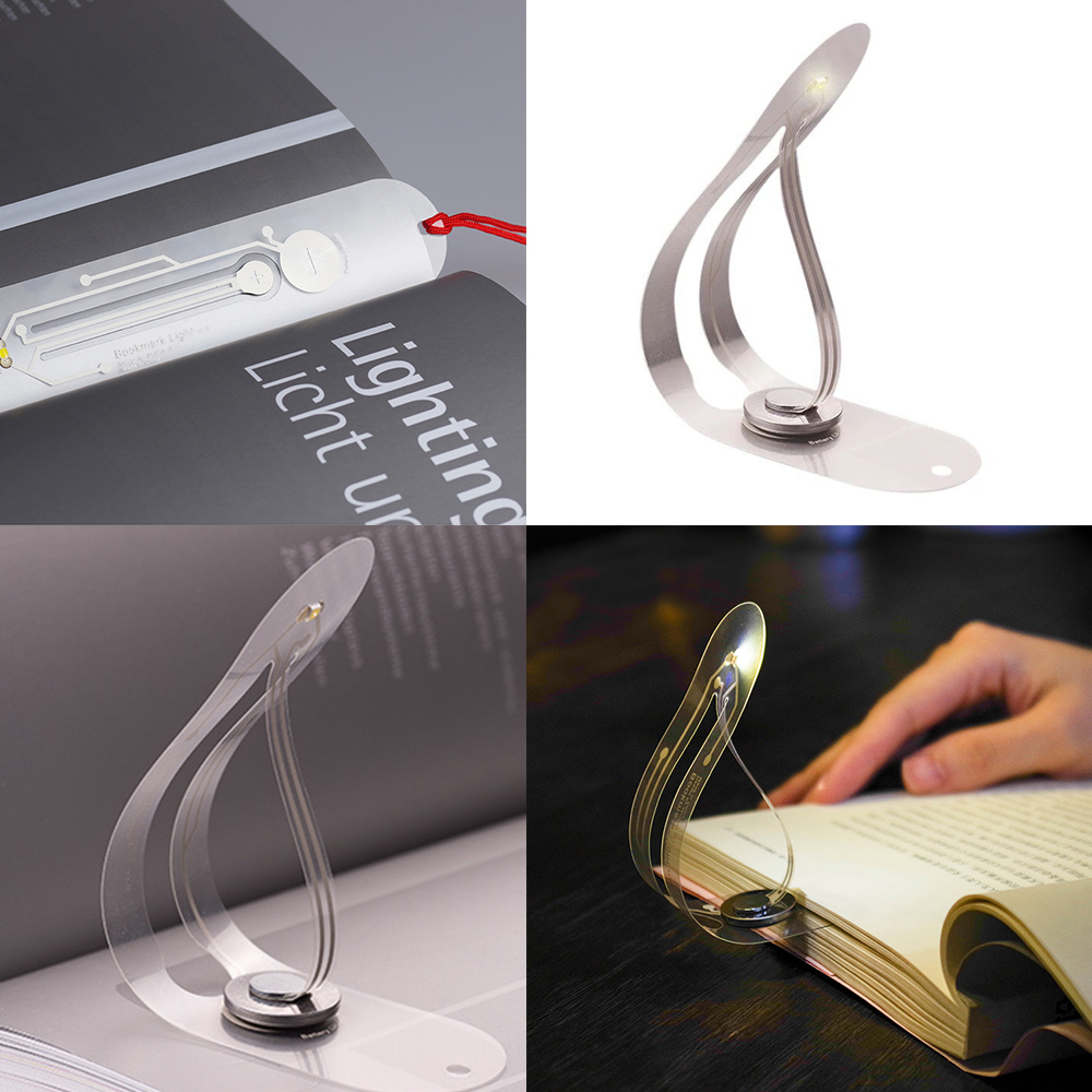 Mini Thin LED Book Light For Reading Bulbs Novelty Card Flashlight Funny Night Light Bookmark Lamp