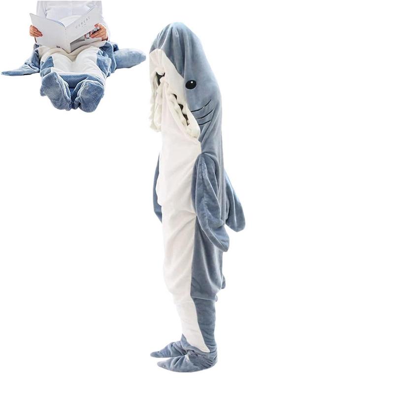 Cartoon Shark Sleeping Bag Pajamas Office Nap Shark Blanket Karakal High Quality