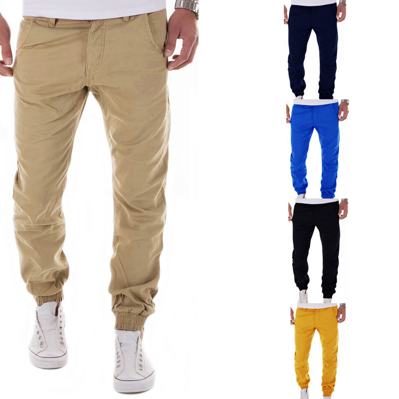 Men's cotton solid color casual pants Harlan trousers