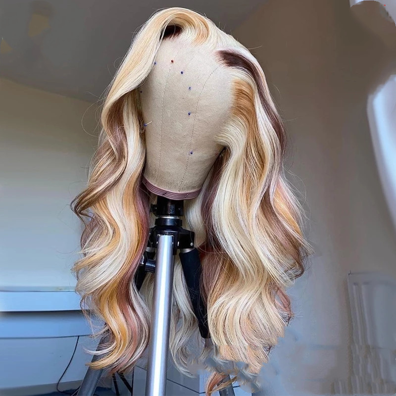 Body Wave Lace Front Wig Blonde With Highlight