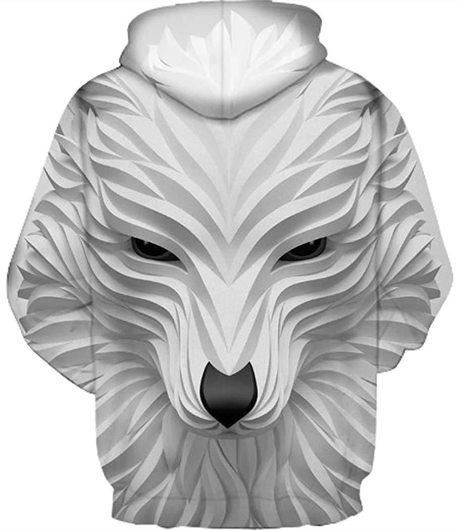 Street-style inspired 3D men's animal print hooded sweatshirt