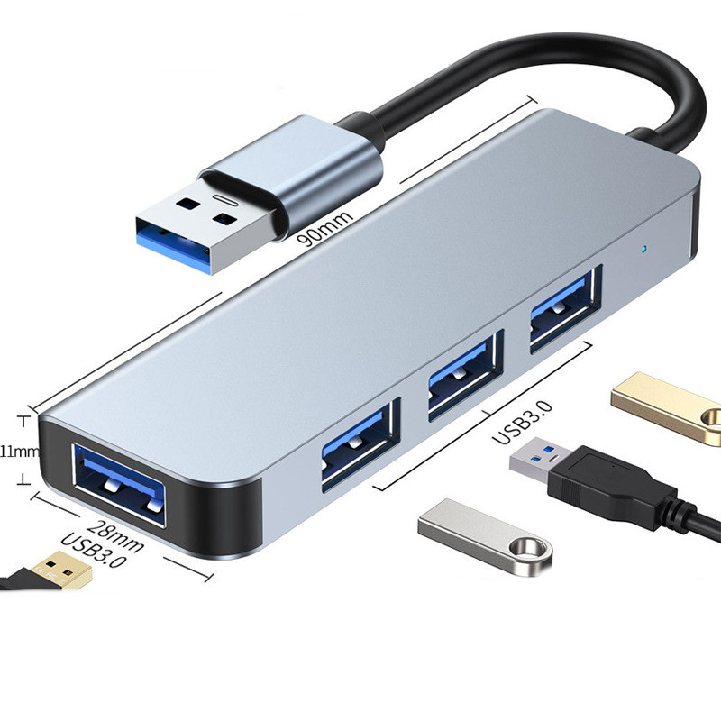 <ul> <li><strong>Four USB 3.0 Ports:</strong> Expand connectivity with high-speed data transfer</li> <li><strong>Compact and Portable:</strong> 12.5cm line length for easy integration</li> <li><strong>Aluminum Case:</strong> Durable and stylish design</li> <li><strong>Plug-and-Play:</strong> No drivers required for easy setup</li> <li><strong>Versatile Use:</strong> Ideal for connecting multiple USB devices</li> </ul>