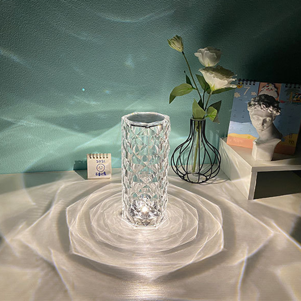 Nordic Crystal Lamp USB Table Lamps Bedroom Touch Dimming Atmosphere 