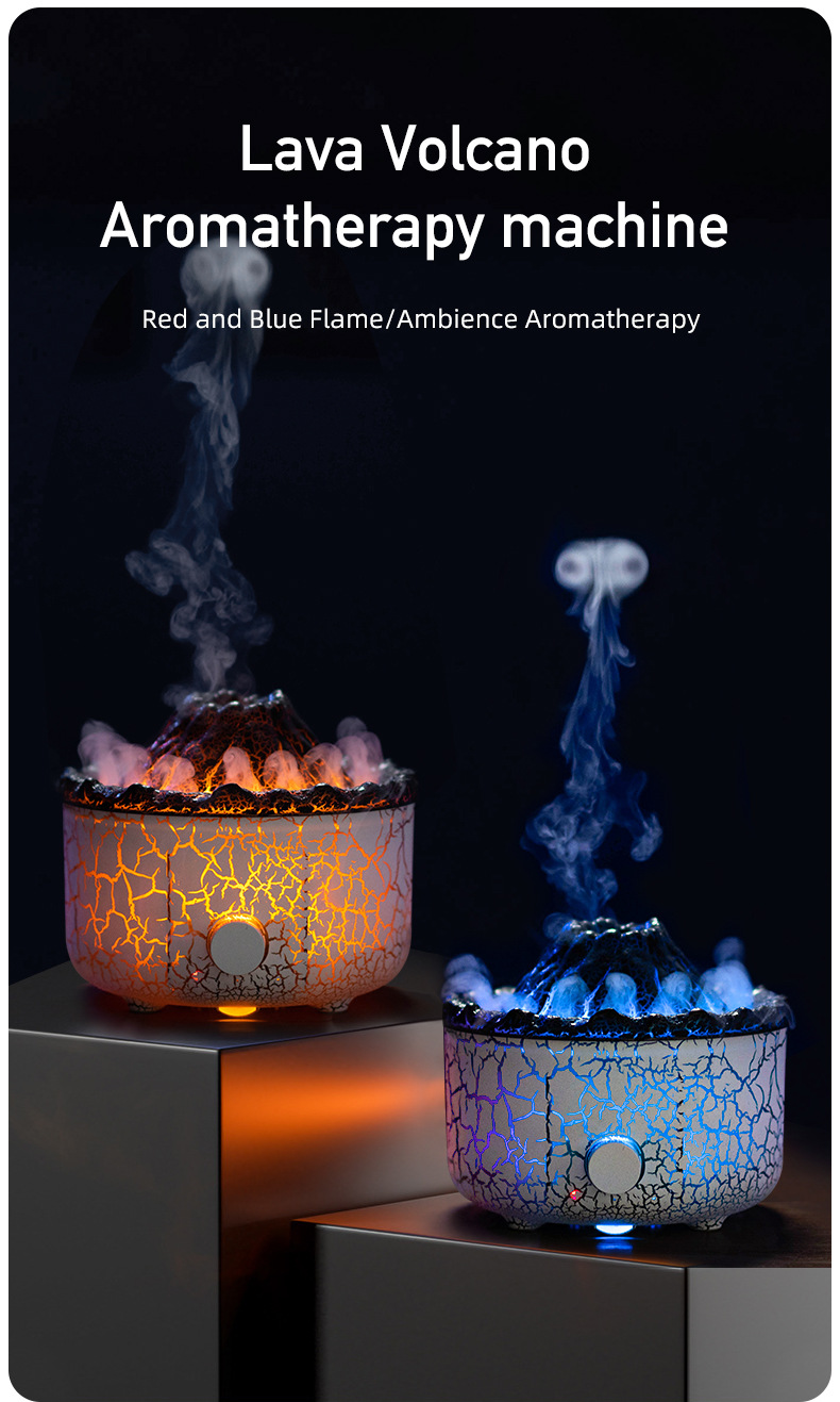 Volcano Jellyfish Aromatherapy Flame Humidifier