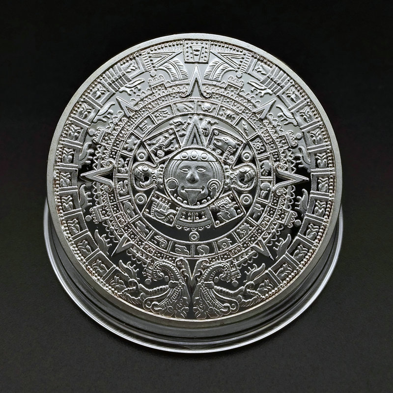 Mayan Commemorative Coin Pyramid Sundial Gold Coin - CJdropshipping
