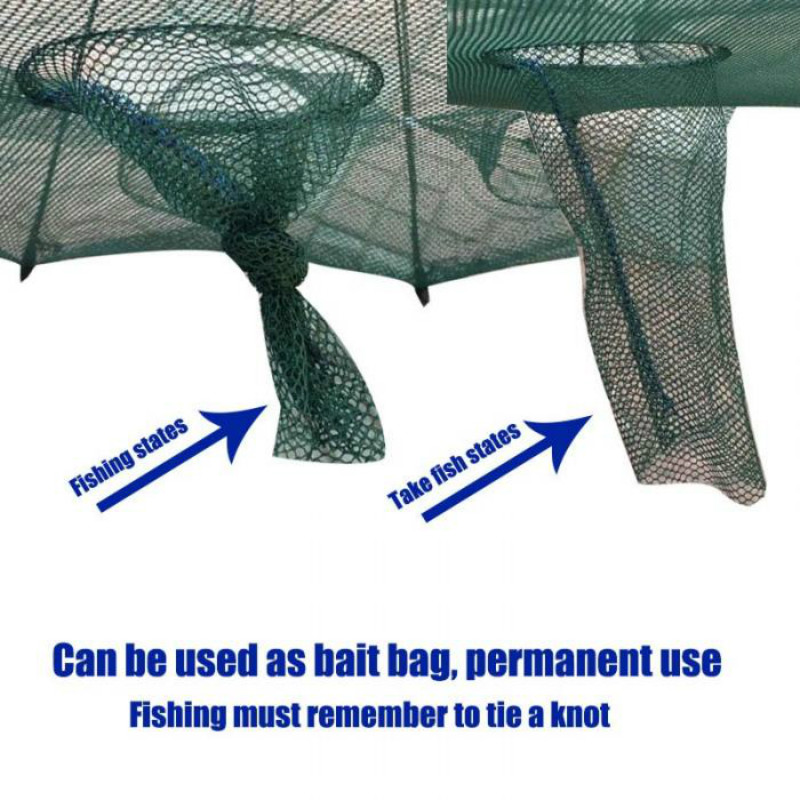 Rete ad ombrello per pesca a 10 fori per pesci pratica e veloce richiudibile