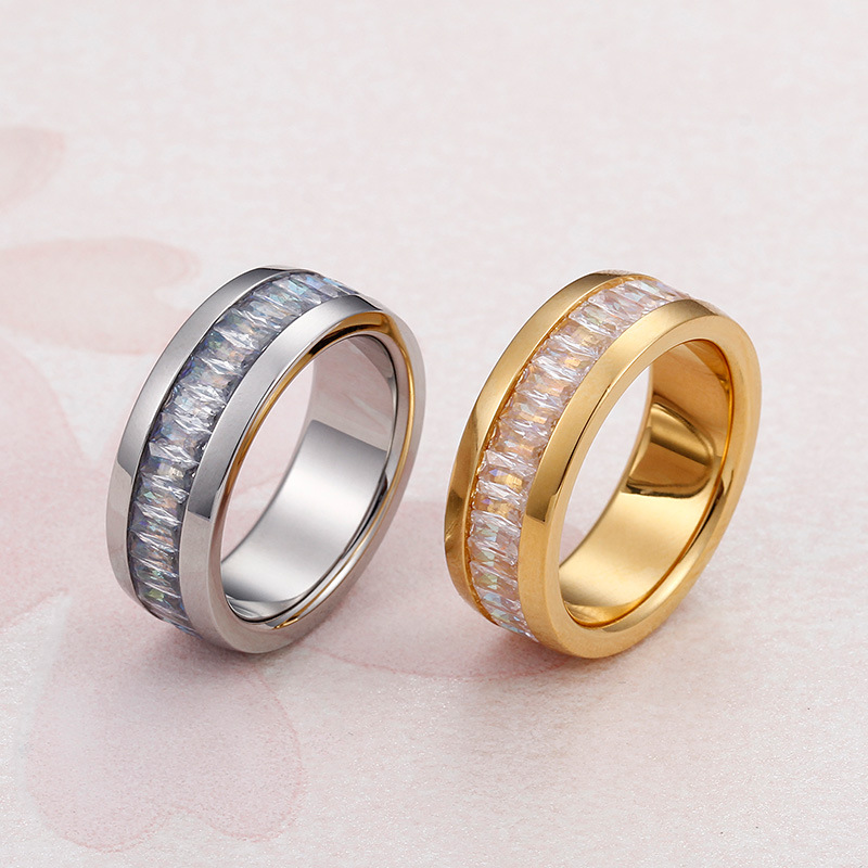 Stainless Steel Diamond Ring Titanium Steel Ring CJdropshipping