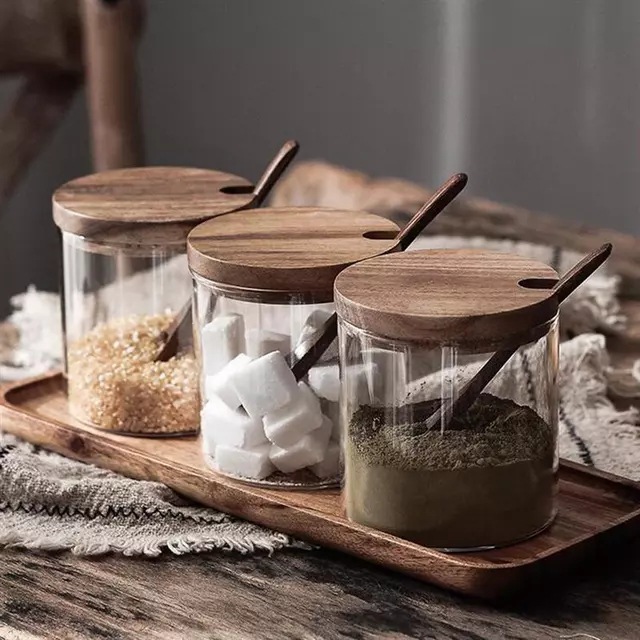Kitchen Seasoning Jar Glass Spice Container Salt Storage – Demeter kitchens