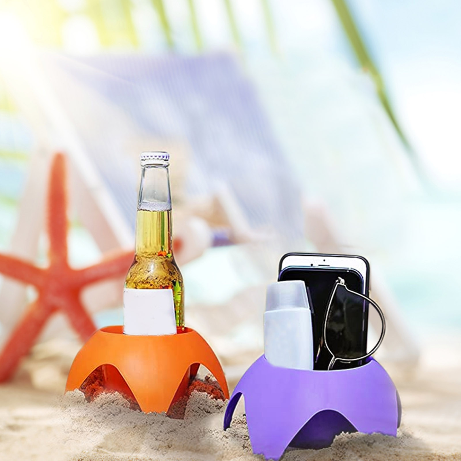 Portable Plastic Beach Cup Holder Beach Leisure CJdropshipping