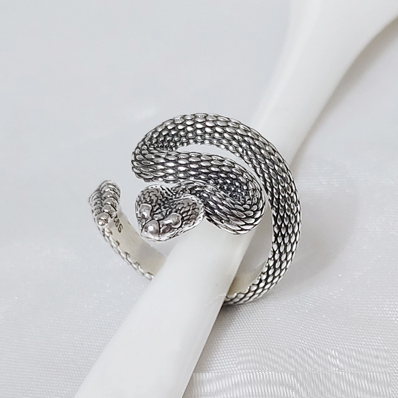 Timeless Serpent Motif Silver Ring