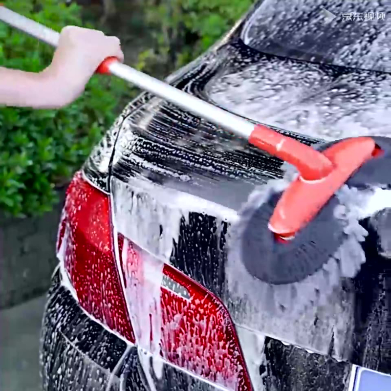 360° Rotation Head Retractable Double Layer Car Wash Brush with