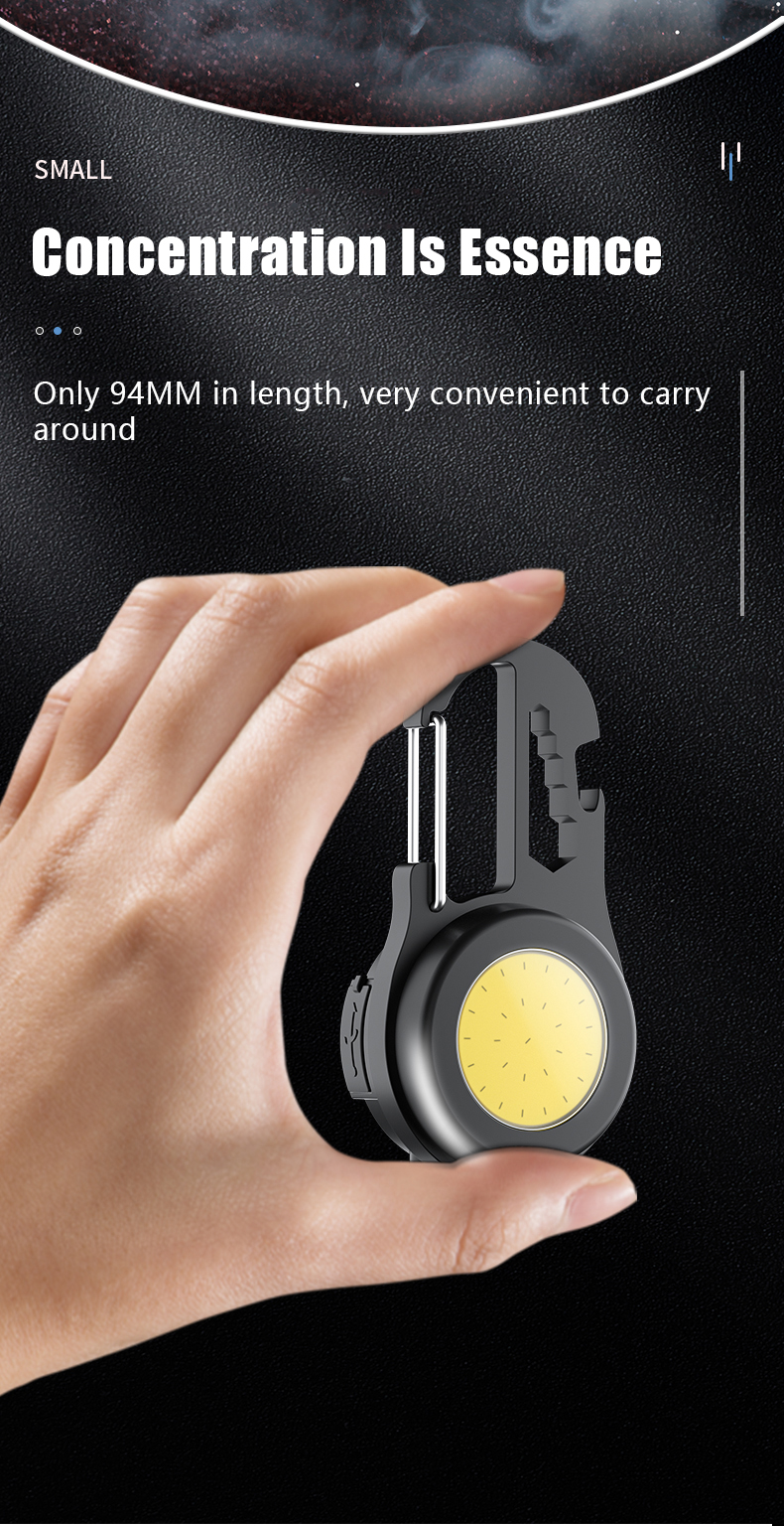 6 IN 1 Multi-functional Mini Keychain Lamp Super Bright Small Flashlight Aluminum Alloy Work Lamp