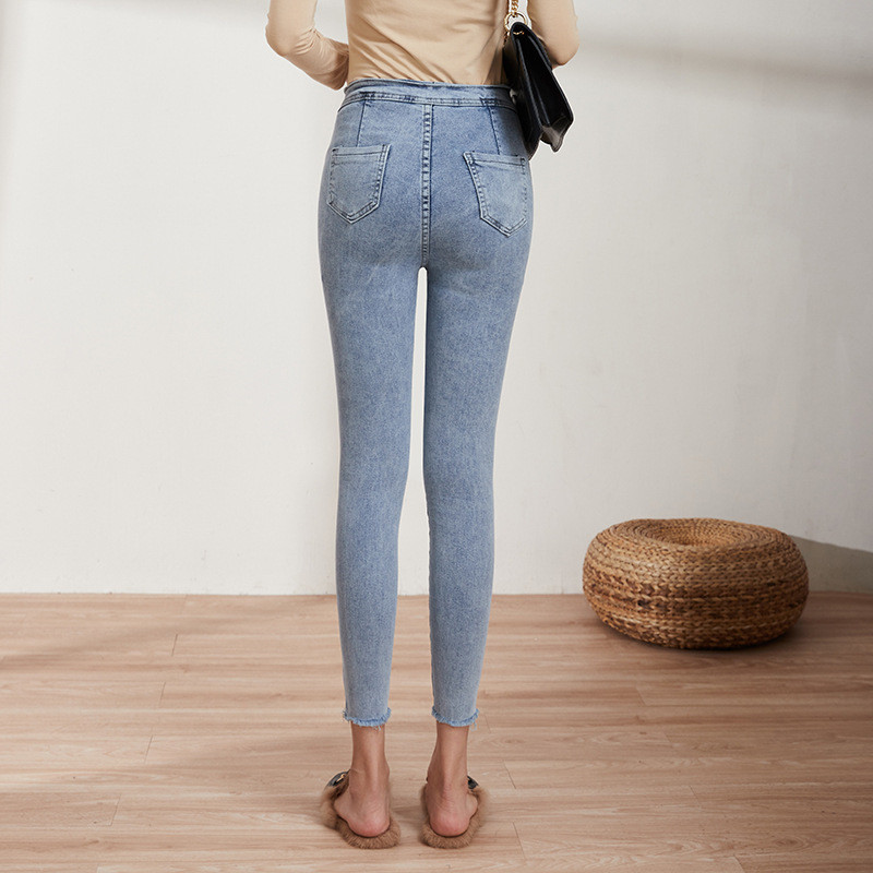 Korean Style High Waist Stretch Slim Jeans Women