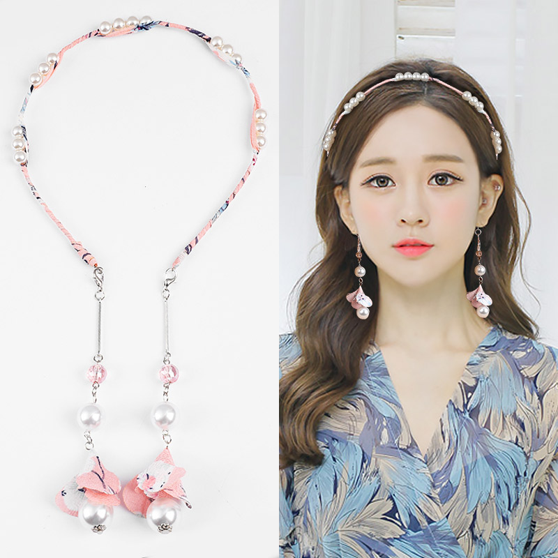 8790c8d7 61f3 4565 bd23 a89b5a9ff7b8 Korea one-piece headband tassel pendant with fake earrings