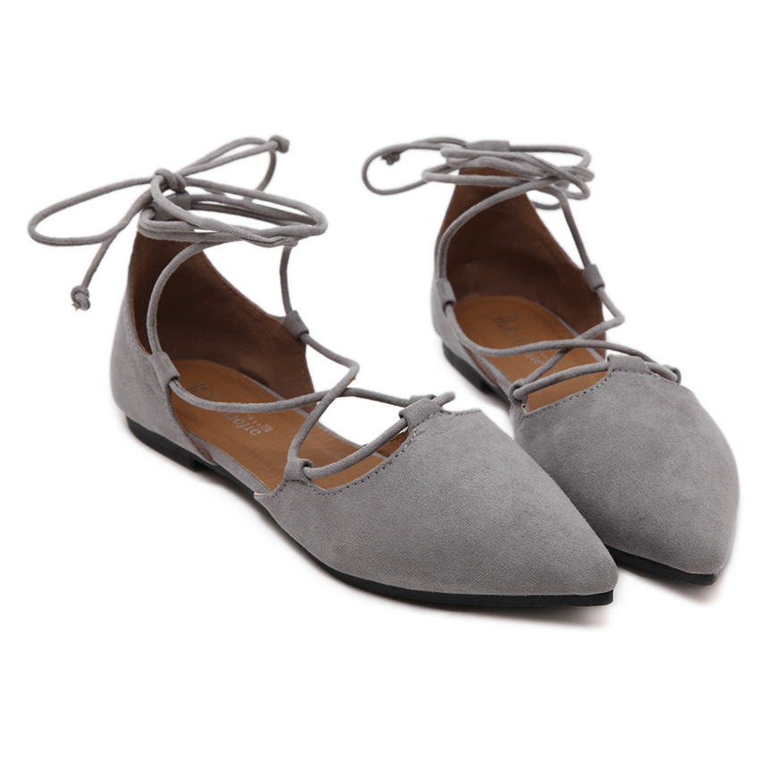 Cross Straps Pointed Flat Slip-on Shoes