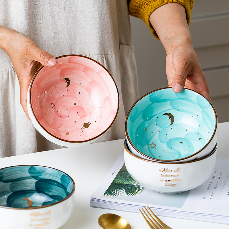 Ceramic Breakfast Salad Bowl With Cute Eating Bowl - CJdropshipping