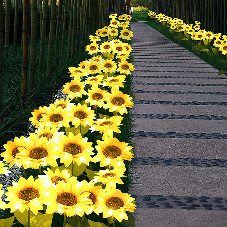 LED Solar Sunflower Lamps Garden Lawn Lamp