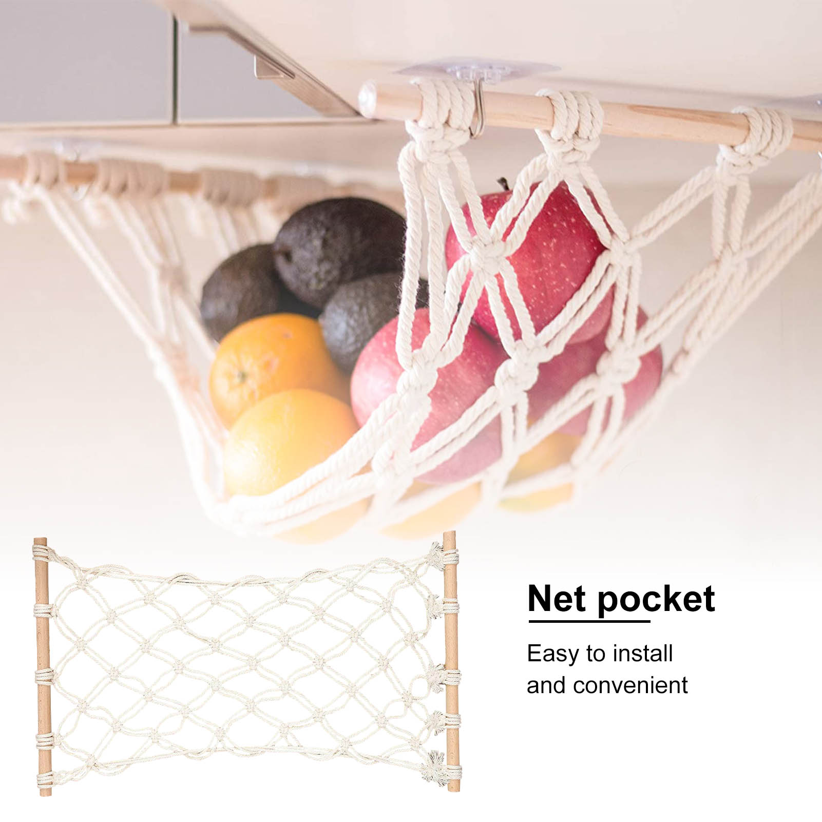 Nordic Style Handmade Cotton Rope Woven Vegetable And Fruit Hanging