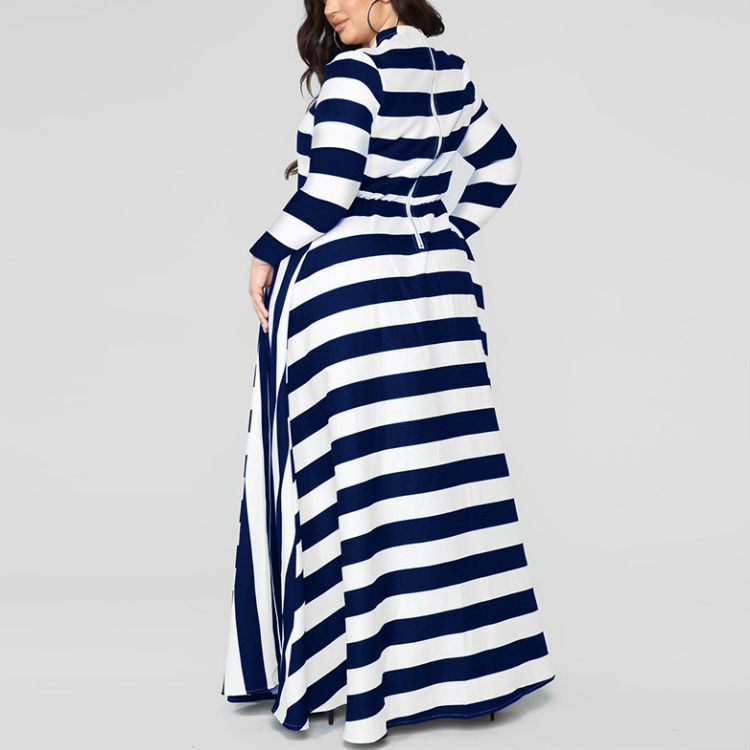 8bca3ba5 12e1 4105 82e1 0bc727c1a66e - Loose Women''s Dress Plus Size Striped Woman''s Dress