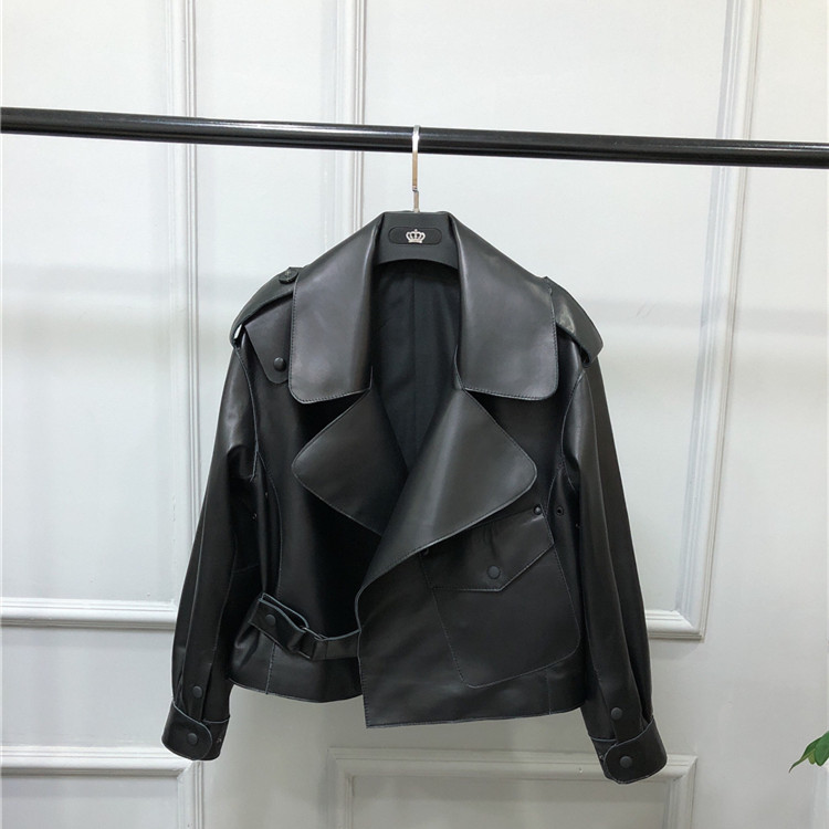 Women's Short Loose Small Leather Jacket - CJdropshipping