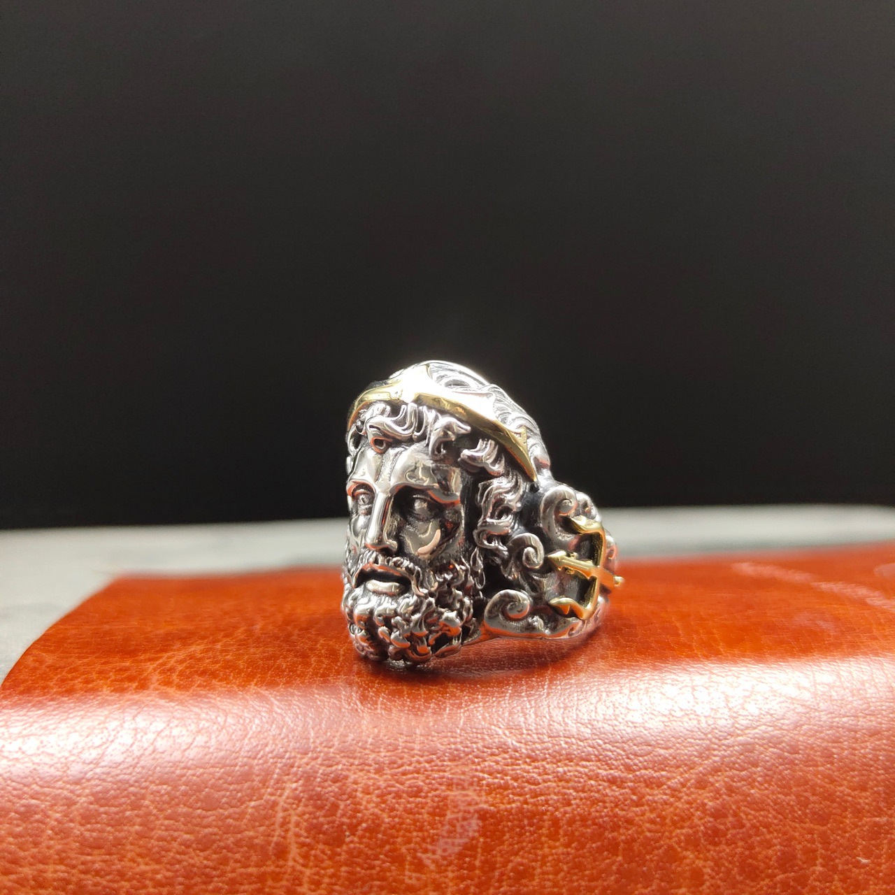Exclusive Men's Sterling Silver Ring - God Zeus