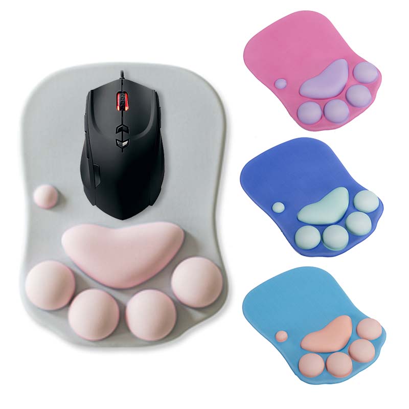 Cat Paw Mouse Pad With Wrist Support Cartoon Cute Cats Paw Soft ...