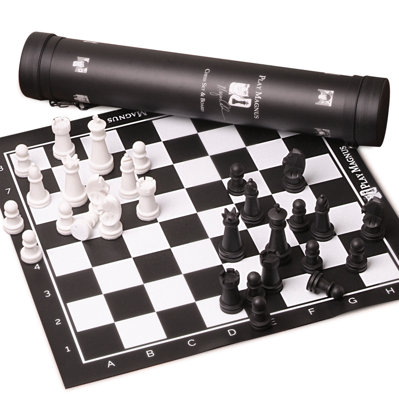 Chack Svartvita schackpjäser schackbräda i läder