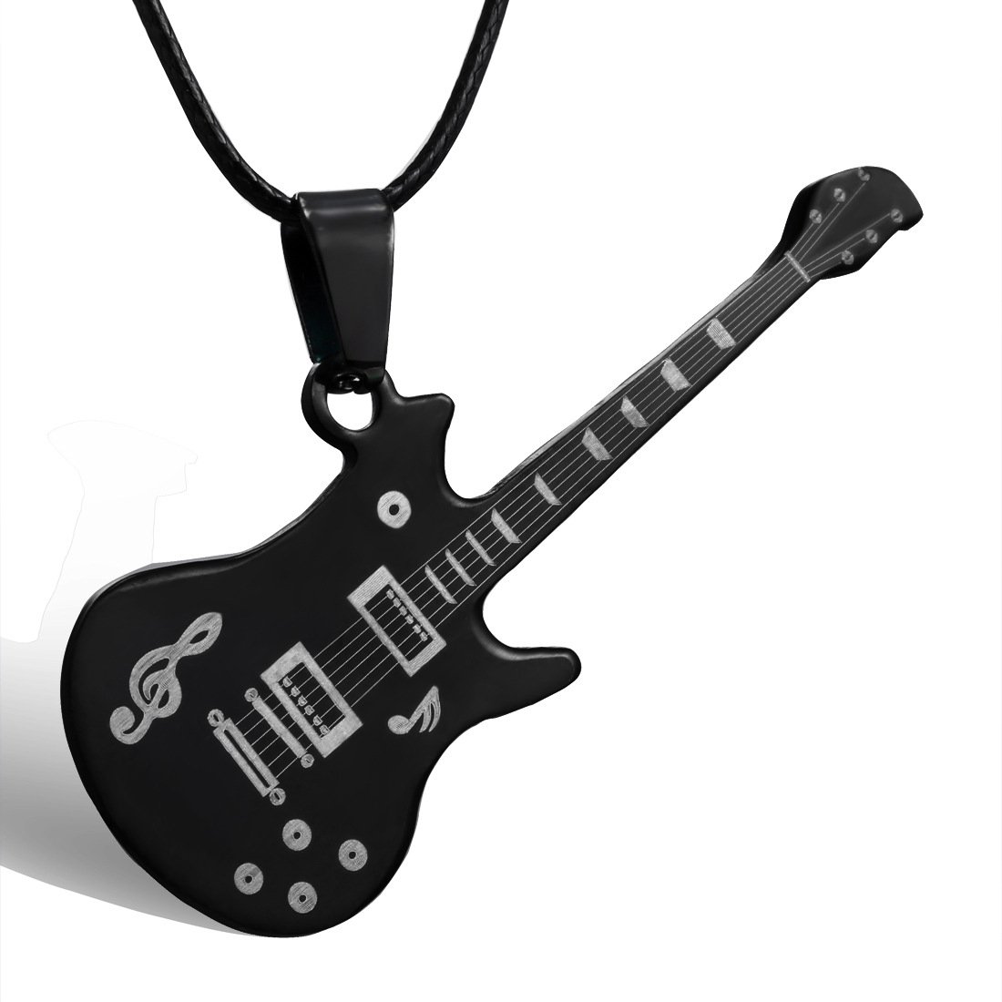 Fashion Creative Simple Stainless Steel Guitar Necklace