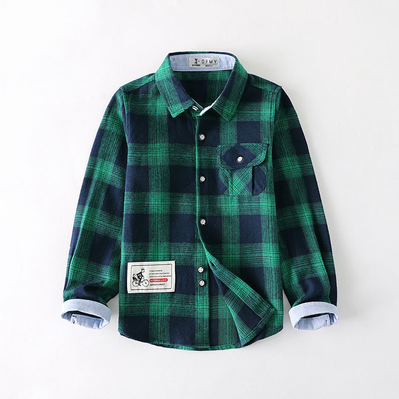 Boys' Long Sleeve Plaid Shirt for Formal Occasions