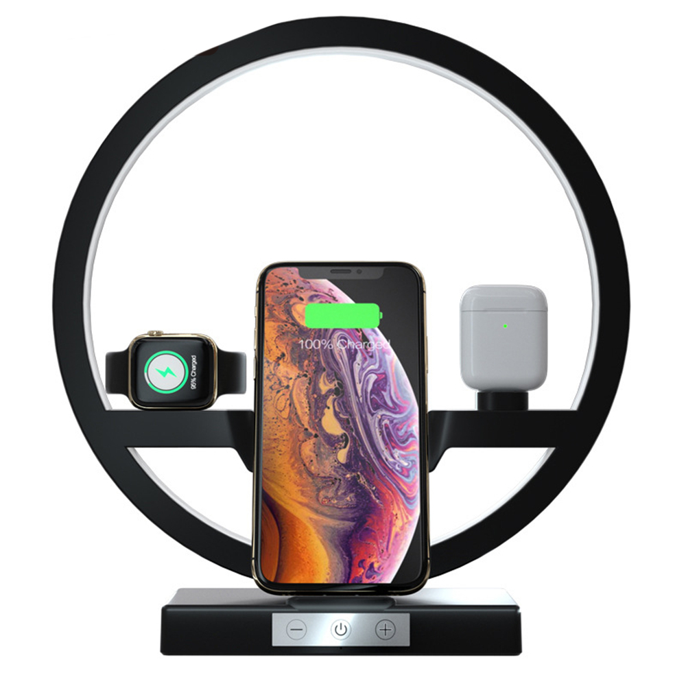 Wireless Charger Stand Table Lamp Touch Switch 10W Charger For Apple Watch Cell-image