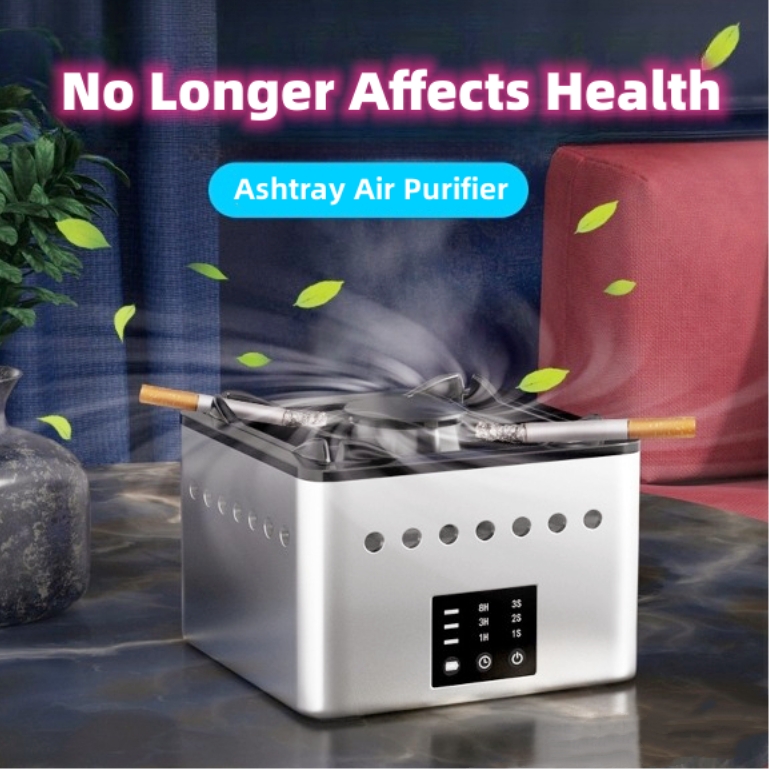 Mini Ashtray Air Purifier Multi Function Home Desktop Negative Ion