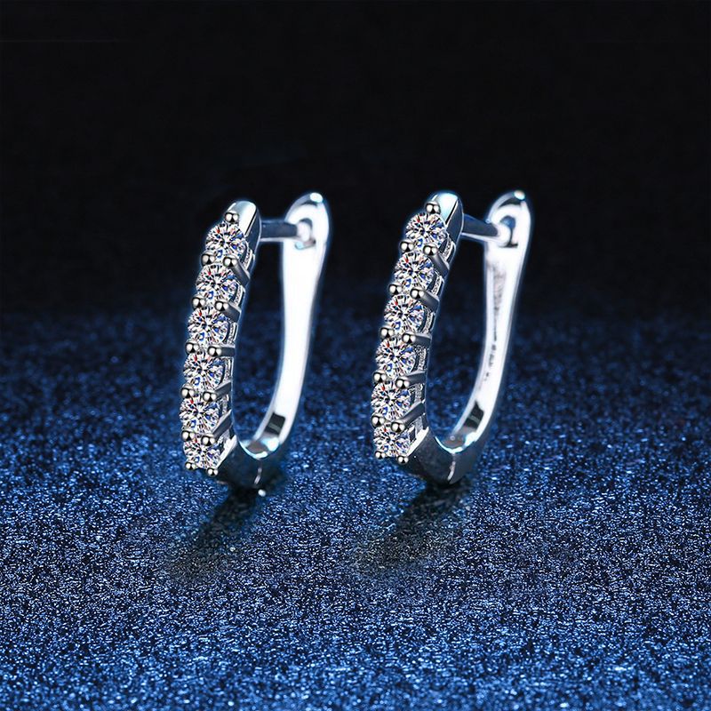 Elegant Moissanite Earring in Sterling Silver for Women