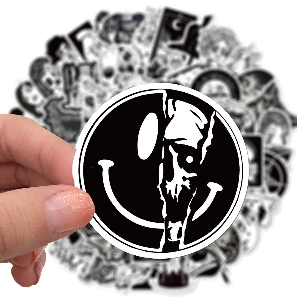Black White Punk Goth Fashion Horror Graffiti Stickers For
