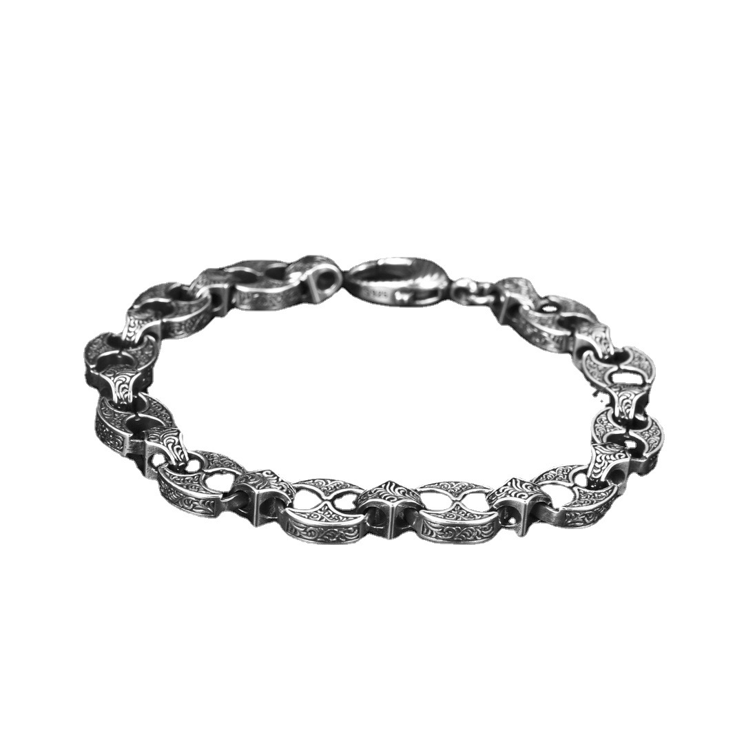 "Men's Bracelet - Sterling Silver Hip Hop Design"