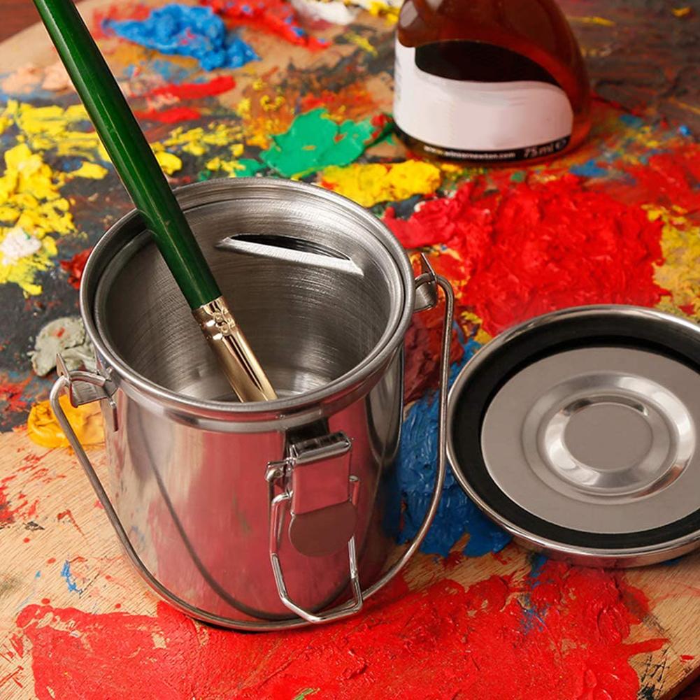 Stainless Steel Oil Painting Pen Washer Bucket CJdropshipping