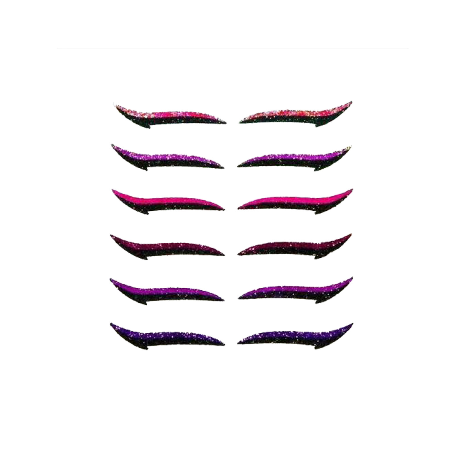 Color: Pink purple - Stickers Reusable Waterproof Self-Adhesive Eyeliner Stickers Glitter Shiny Eyeliner Stickers 7 Colors