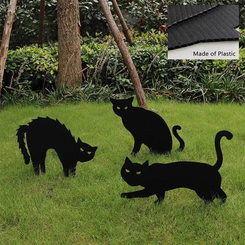 Black Cat Silhouette Yard Sign Garden Decoration CJdropshipping